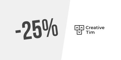 Exklusiv für Sie! 25% Rabatt auf Vue Material Dashboard 2 PRO bei Creative Tim